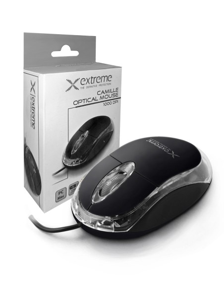 Camille - Mouse 3D / 1000 dpi con Cavo USB, Nero