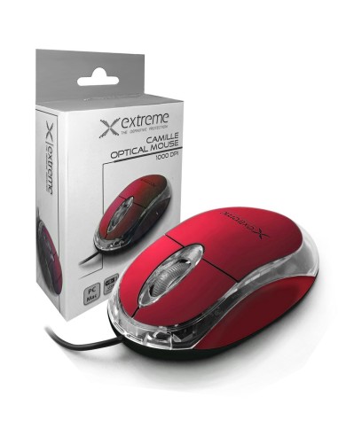 Camille - Mouse 3D / 1000 dpi con Cavo USB, Rosso