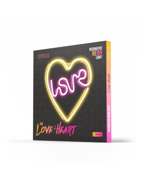 Heart-shaped neon wall lamp with LED.