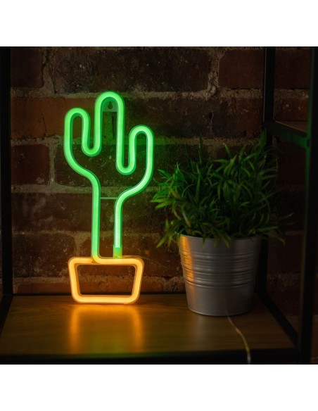 Cactus Neon LED Lamp Green Orange