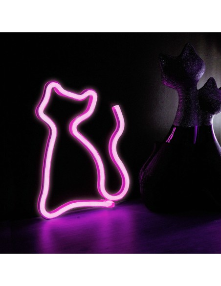 Cat Neon LED Lamp, Pink