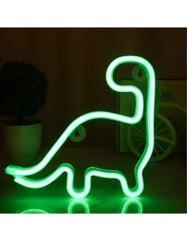 Lampada da muro a neon a forma di dinosauro con LED.