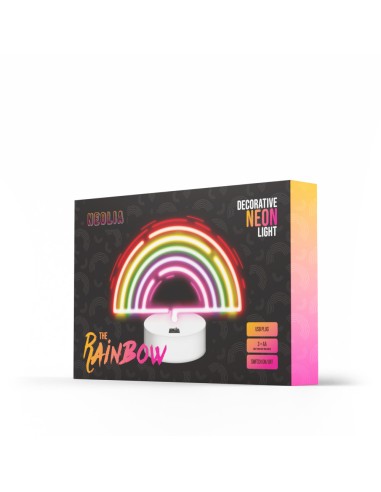 Rainbow-shaped neon base lamp with LED.