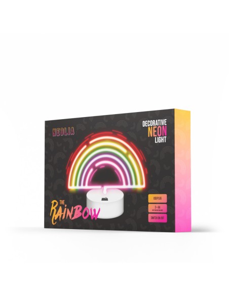Rainbow-shaped neon base lamp with LED.