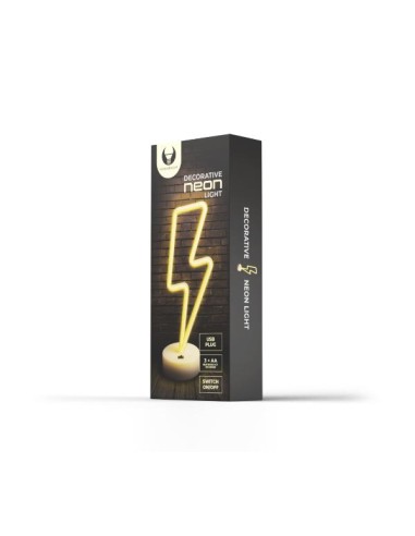 Lampada con base a a forma di fulmine neon con LED.