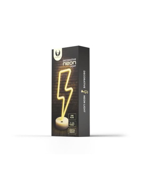 Neon lightning-shaped base lamp with LED.