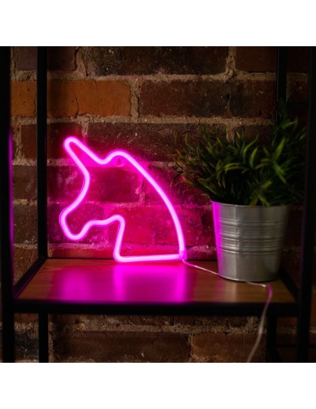 Unicorn-shaped neon wall lamp with LED.