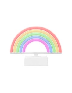 Lampada con base a neon  a forma di arcobaleno con LED.