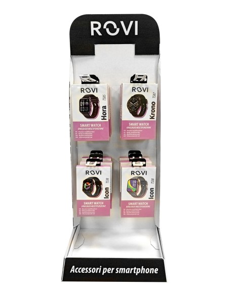 Espositore da banco con 16 smartwatch in 4 modelli diversi | Rovi Design
