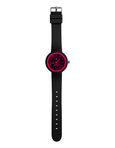 Coloured Clock - Black and Fuchsia (Small)