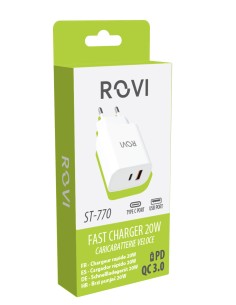 Fast Charger 20W USB-C - 1USB A (ST770) 2