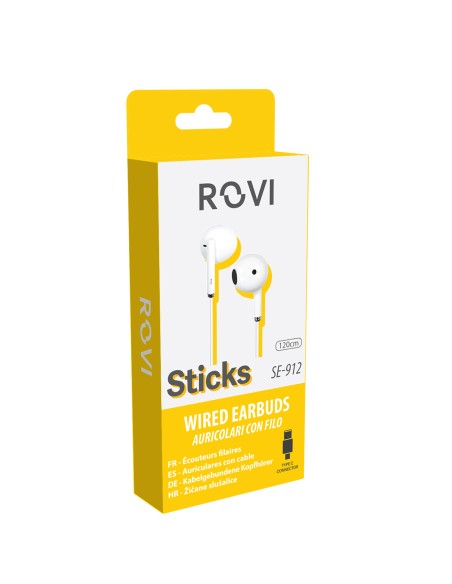 Black wired earphones with Type-C connector