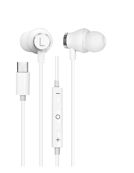 Black wired earphones with Type-C connector