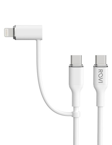 PVC Type-C charging and data cable with Lightning adapter