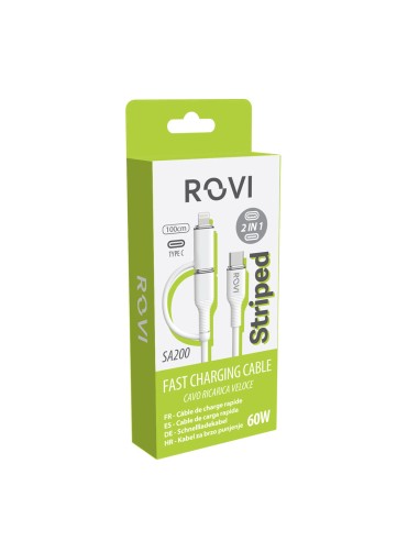 Cavo ricarica e dati in PVC Type-C con adattatore Lightning