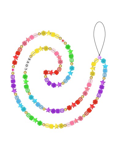 Flowers - Long Phone Beads with Charms