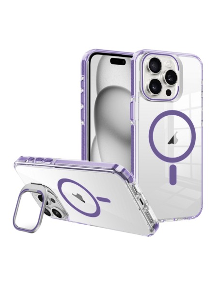 Transparent cover with coloured edges and stand function, compatible with MagSafe