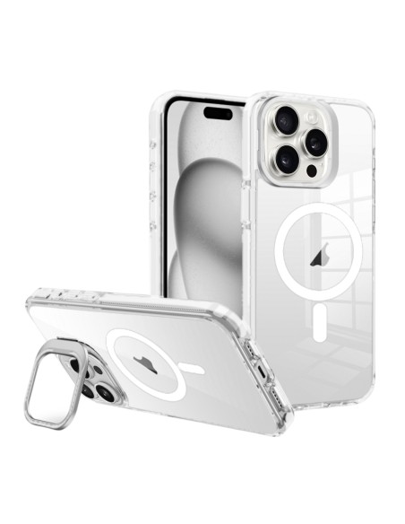 Transparent cover with coloured edges and stand function, compatible with MagSafe