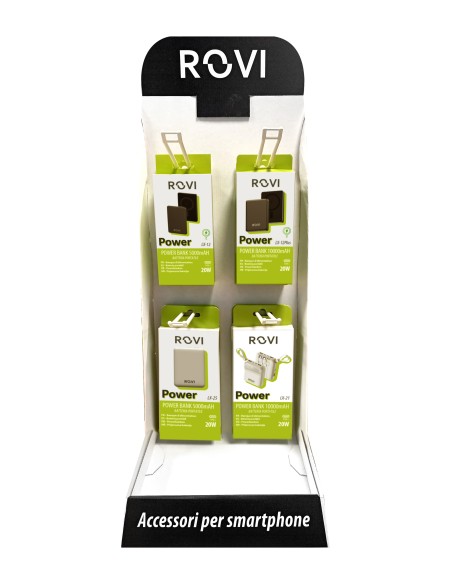 Counter display with 16 smartwatches in 4 different models | Rovi Design