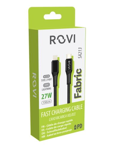 Fabric SA42 - Type-C to Lightning Fabric Cable, 1.5M, 20W, Black