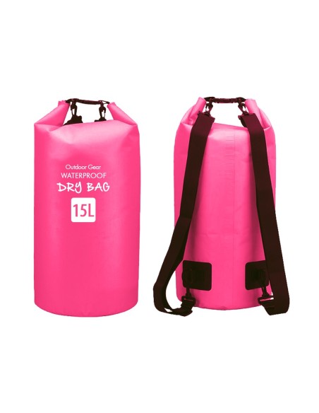 Sacca impermeabile a tracolla 15L - fucsia