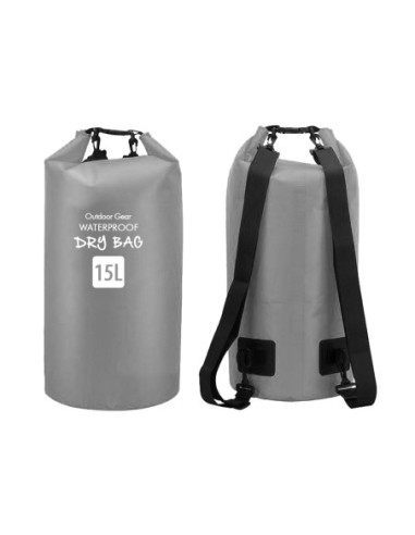 Sacca impermeabile a tracolla 15L - grigio