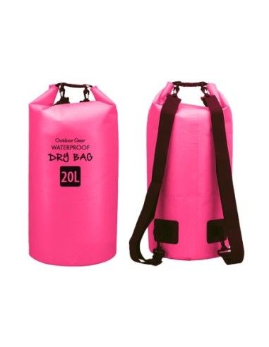 Sacca impermeabile a tracolla 20L - fucsia