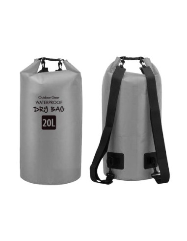Sacca impermeabile a tracolla 20L - grigio