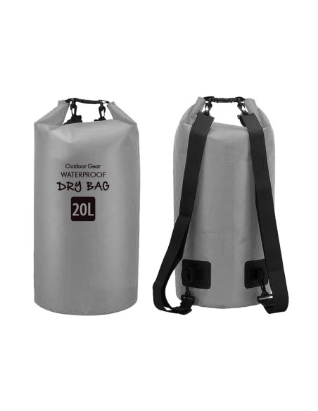 Sacca impermeabile a tracolla 20L - grigio