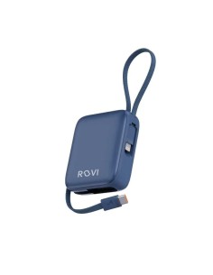 LX17 Power - Power Bank 10000 mAh con cavi integrati Type-C e lightning blue 2