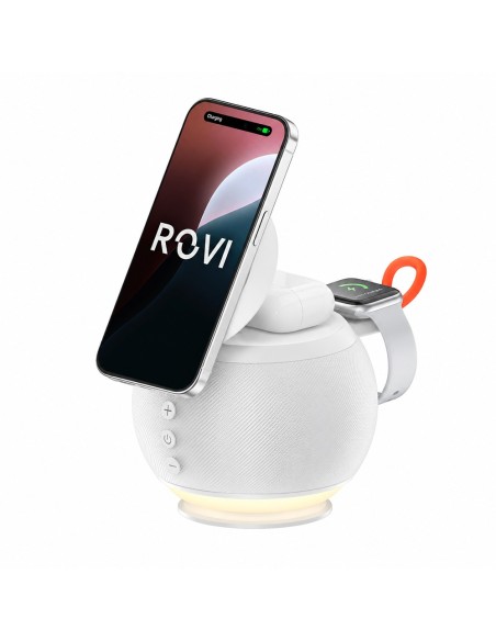 Globe - charging station 3 in 1 con speaker bluetooth 5e e luce led white