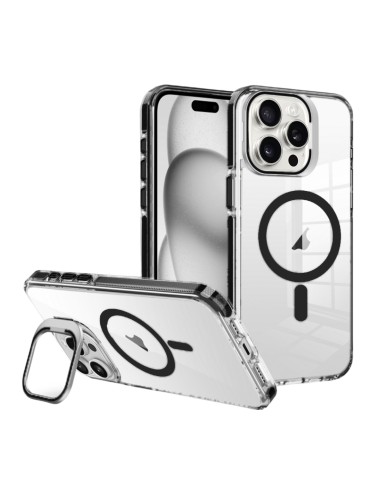 Transparent cover with coloured edges and stand function, compatible with MagSafe