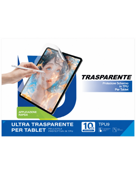 Pellicola Ultra trasparente per Tablet fino a 13" per plotter 10pz
